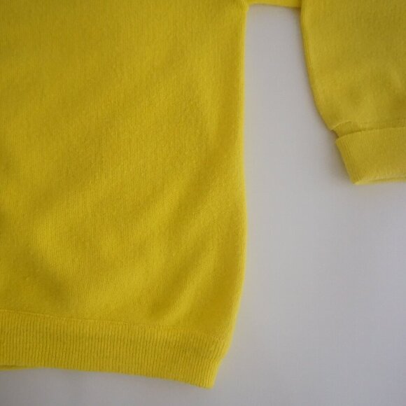Vtg '90S Jockey Trophy Yellow Wool Blend Fine Knit Button Up Cardigan Sweater L - Picture 5 of 9